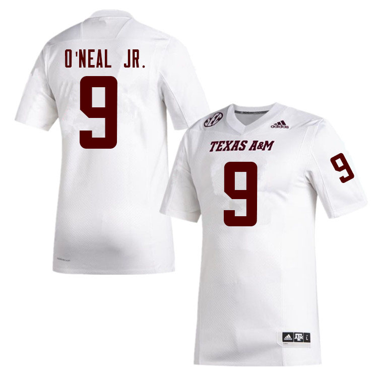 Men #9 Leon O'Neal Jr. Texas A&M Aggies College Football Jerseys Sale-White